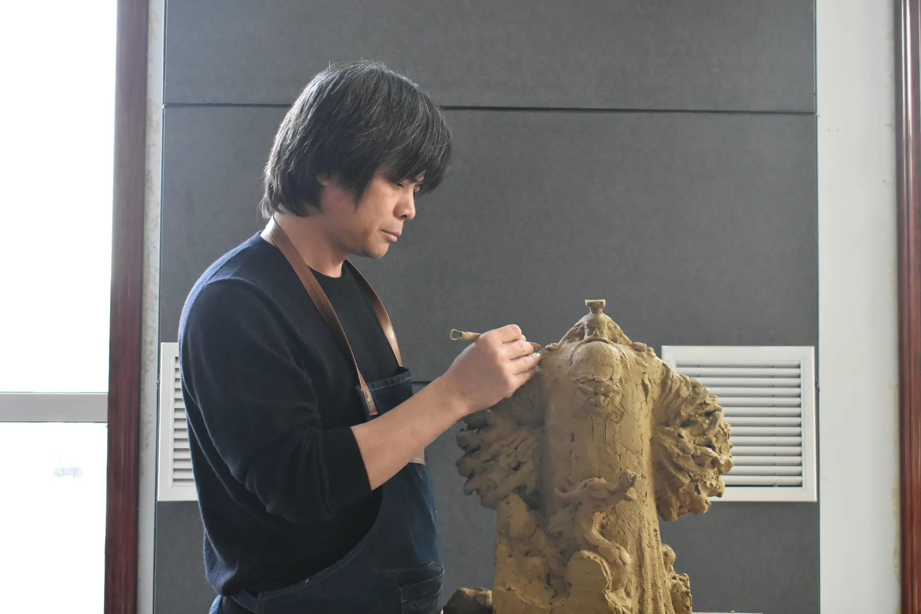 高英坡大师创作泥塑小稿